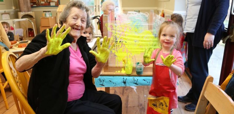  Paints and playdough for intergenerational sensory session 
