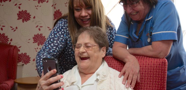  Care home residents use digital technology to stay connected 
