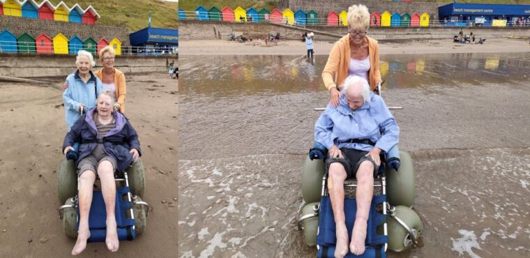  All-terrain wheelchairs give elderly access to the sea 