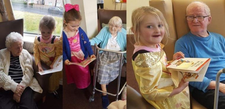  Disney characters at Tyneside care home on World Book Day 